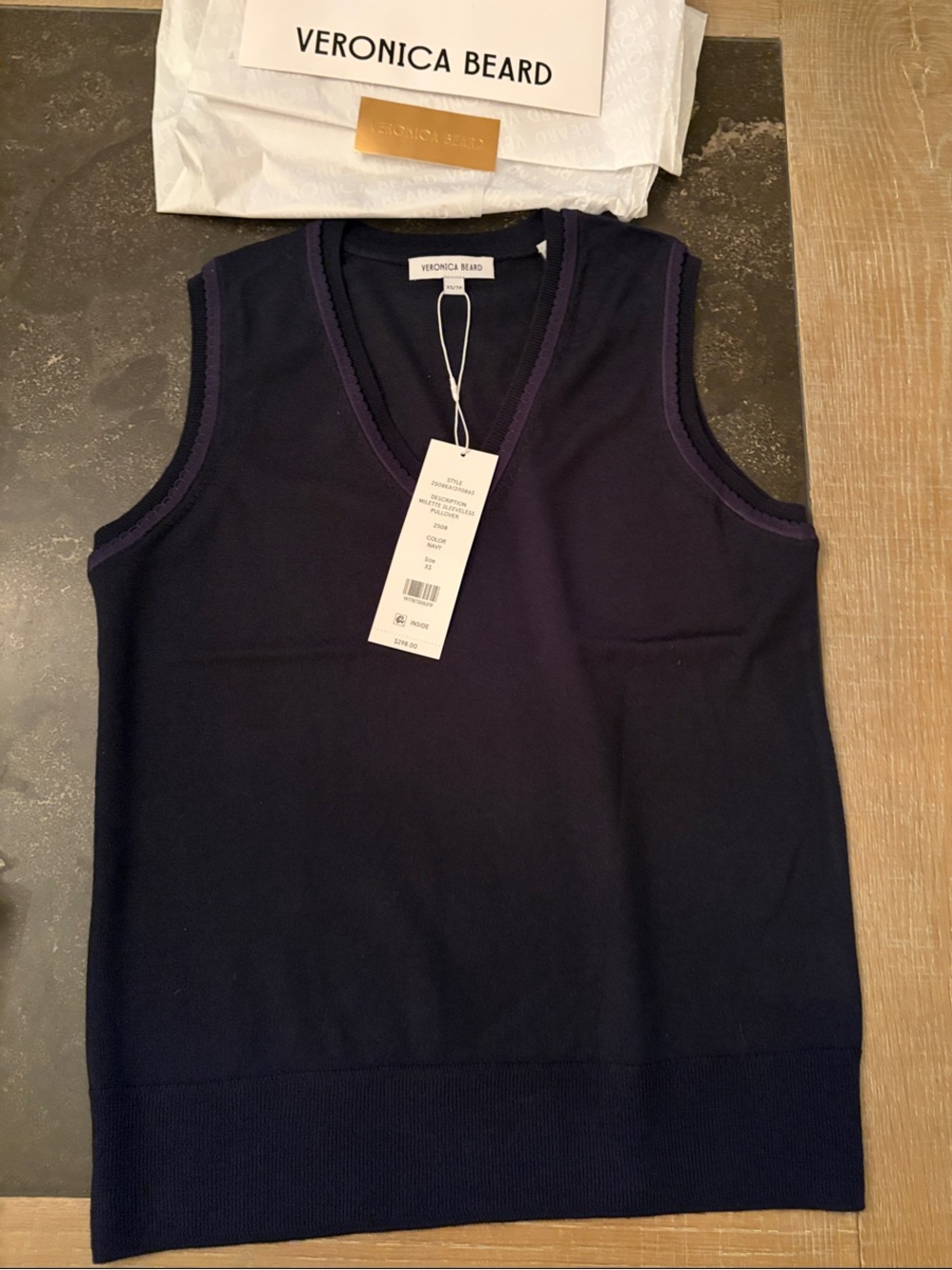 Veronica Beard women’s Milette sleeveless pullover in Navy